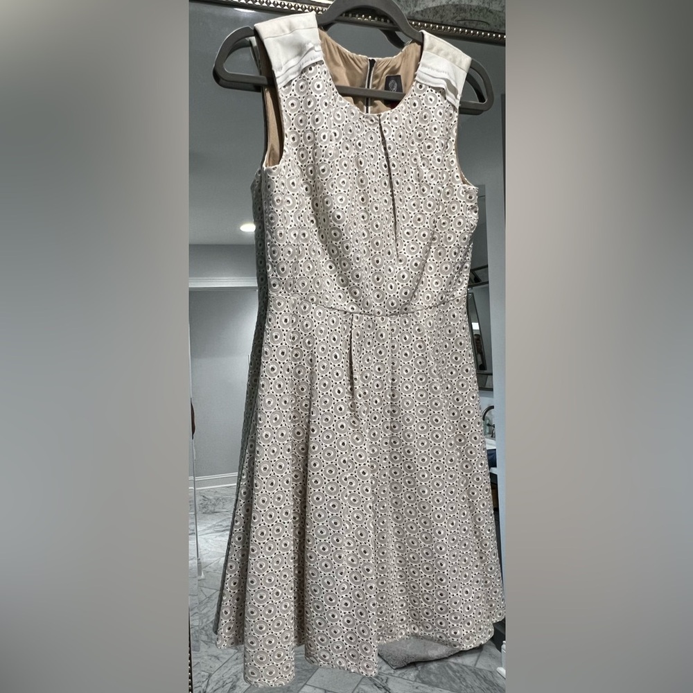 Vince Camuto Silver Sleeveless A-Line Midi Dress